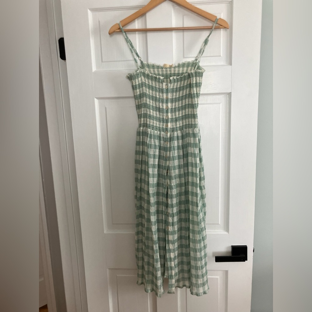 NEW 💚 TCN | Green Checkered Gingham Button Front Dress | Small